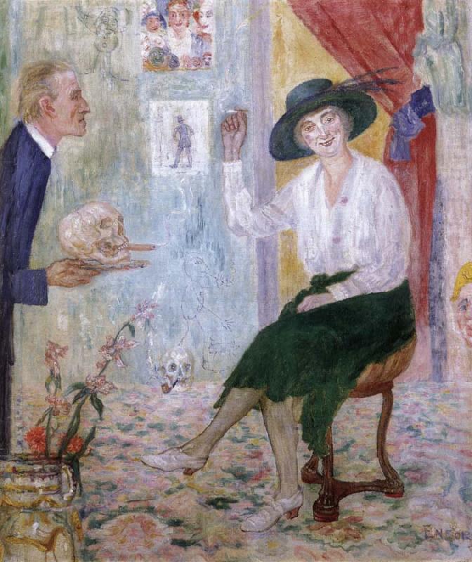 James Ensor The Droll Smokers oil painting picture
